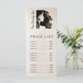 Haarsalon zwart bord blush prijslijst diensten programma (Staand voorkant)