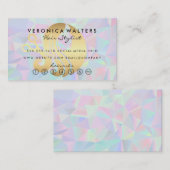 Haarschaar Logo | Moderne iriserende achtergrond Klantenkaartje (Voorkant / Achterkant)