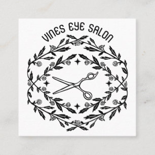 Haarschaar Rozen Wijnstokken Magische Boho QR Soci Vierkante Visitekaartje