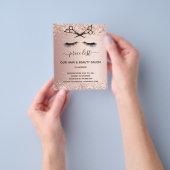Haarschoonheidssalon roos goudglitter-priester flyer (Hand)