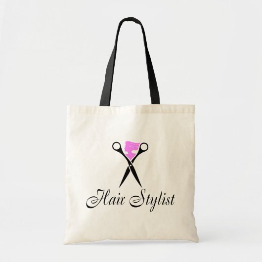 Haarstijdlijst (roze/schaar) tote bag (Voorkant)