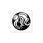 Haarstijl - 1" Rond - Loyalty Kaart Rubberstempel (Afrduk)