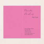 Haarstijlvolle professionele, platte roze feminine visitekaartjes (Buitenkant ongevouwen)