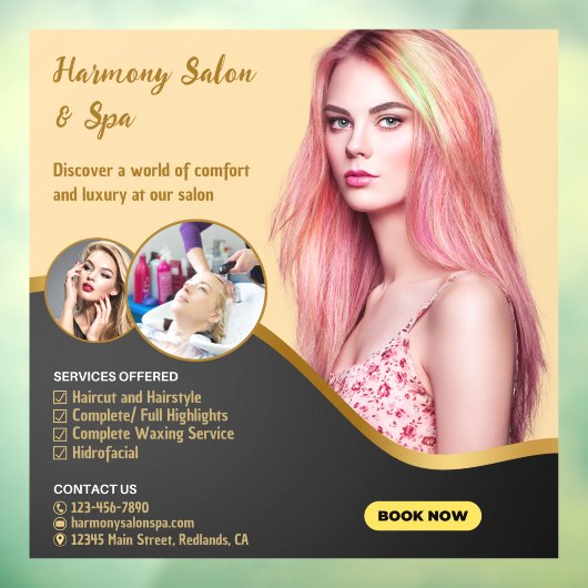 Haarstudio Spa Knippen Kleur Tinten op Maat Raamsticker (Vel 3)