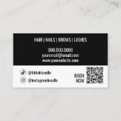Haarstyist QR Code 2 Sociale Iconen Sjabloon Visitekaartje (Achterkant)