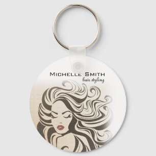 Haarstyling haarextensies krullend haar sepia rood sleutelhanger