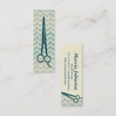 haarstylisschaar galaxy chevron blauwgroen schaar mini visitekaartje (Voorkant / Achterkant)