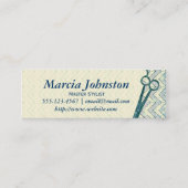 haarstylisschaar galaxy chevron blauwgroen schaar mini visitekaartje (Achterkant)