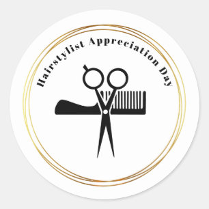 Haarstylist Appreciation Day Scissors Comb Sticker