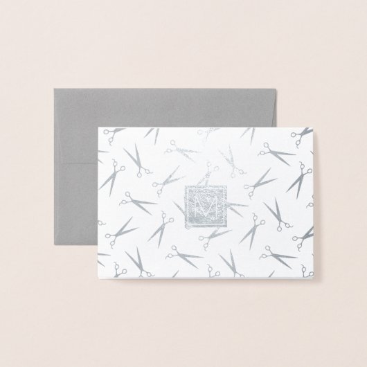 Haarstylist bedankt folie kaarten (Voorkant met envelop)