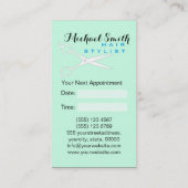 Haarstylist Benoeming - Aero Blue Solid Afsprakenkaartje (Achterkant)