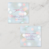 haarstylist bokeh vierkante visitekaartje (Voorkant / Achterkant)