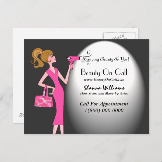 Haarstylist Briefkaarten (Voorkant / Achterkant)