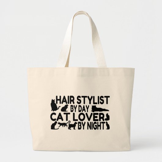 Haarstylist Cat Lover Grote Tote Bag (Voorkant)