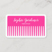 Haarstylist - Comb - #FF3399 (Hot Pink) Visitekaartje (Voorkant)