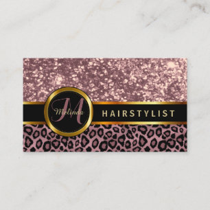 Haarstylist Dusty Roos Gold Glitter Benoeming Afsprakenkaartje