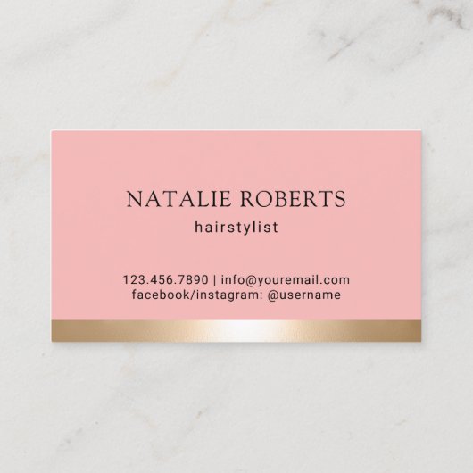 Haarstylist Elegante Roze Curves Beauty Girl Salon Visitekaartje (Achterkant)