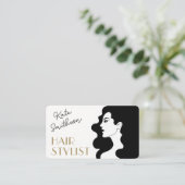 Haarstylist Gepersonaliseerde QR-code & sociale me Visitekaartje (Staand voorkant)