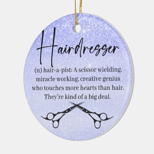 Haarstylist Gift Idea Ceramic Ornament (Links)