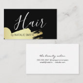 Haarstylist / goudpenseel visitekaartje (Voorkant / Achterkant)