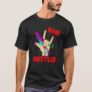 Haarstylist haar kapper womens rockhand t-shirt