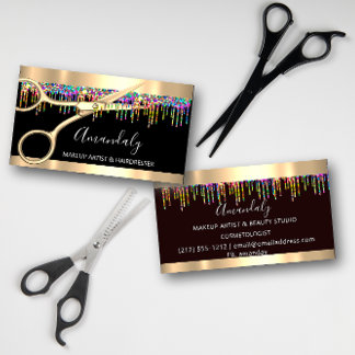 Haarstylist Hairdresser Holografen Schaar Visitekaartje
