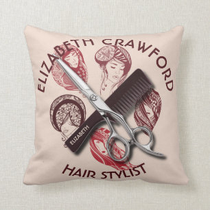 Haarstylist hairdresser of Beauty salon met naam Kussen