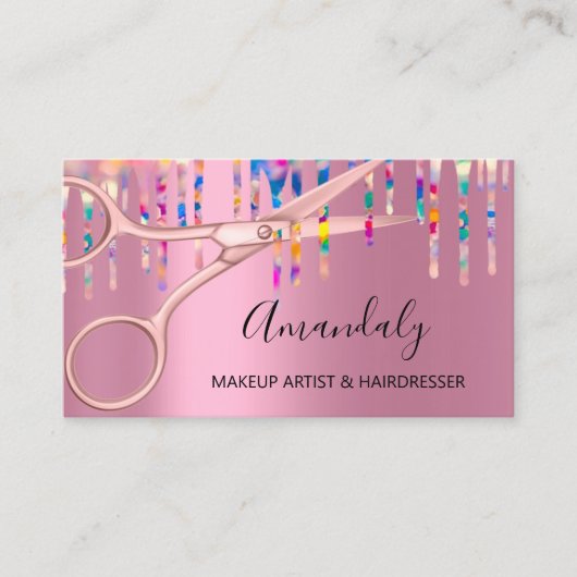 Haarstylist Hairdresser Roos Holografen Visitekaartje (Voorkant)