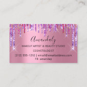 Haarstylist Hairdresser Roos Paarse schaar Roze Visitekaartje (Achterkant)
