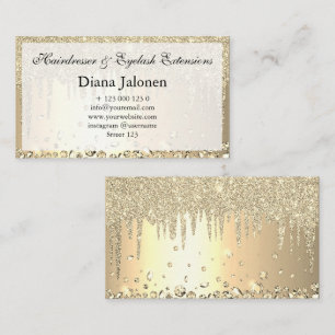 Haarstylist Hairdresser Scissors Roos Gold Drip Visitekaartje