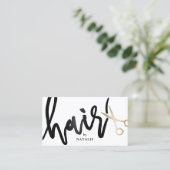 Haarstylist handgeschreven script minimalistisch s visitekaartje (Staand voorkant)