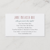 Haarstylist / Hatchery - Two Sided Visitekaartje (Achterkant)