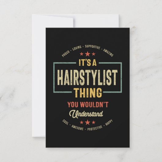 Haarstylist Job Title Mannen Women Gift RSVP Kaartje (Voorkant)