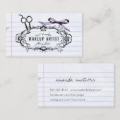  haarstylist, kalligrafie visitekaartje (Voorkant / Achterkant)