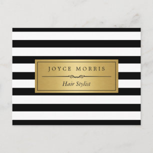 Haarstylist - Klassieke zwarte strepen Briefkaart