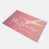 Haarstylist Makeup Salon Gold Scissors Welkom Deurmat (Schuin)