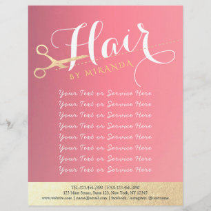 Haarstylist Makeup Salon Modern Pink Gold Scissors Flyer