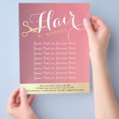 Haarstylist Makeup Salon Modern Pink Gold Scissors Flyer (Hand)