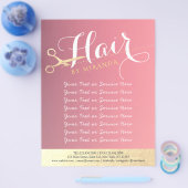 Haarstylist Makeup Salon Modern Pink Gold Scissors Flyer (Enkel)