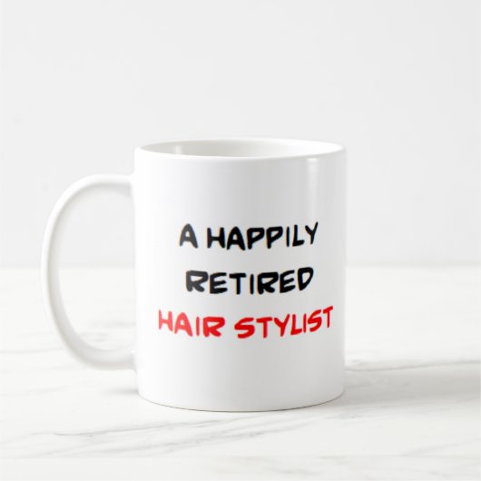 haarstylist met pensioen koffiemok (Links)