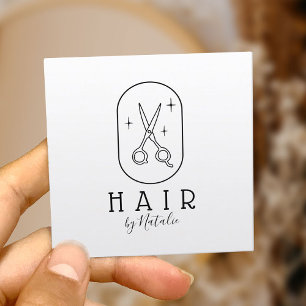 Haarstylist minimalistisch schaarser Logo Beauty S Vierkante Visitekaartje