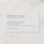 Haarstylist modern monogram initialen grijs visitekaartje (Achterkant)