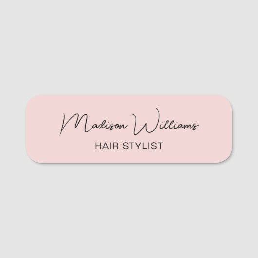 Haarstylist Modern Pink Naamplaatje (Voorkant)