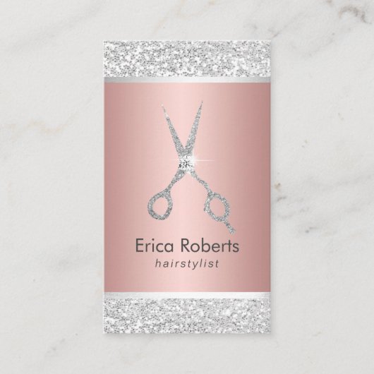 Haarstylist Modern Roos Gold & Silver Appointment Afsprakenkaartje (Voorkant)