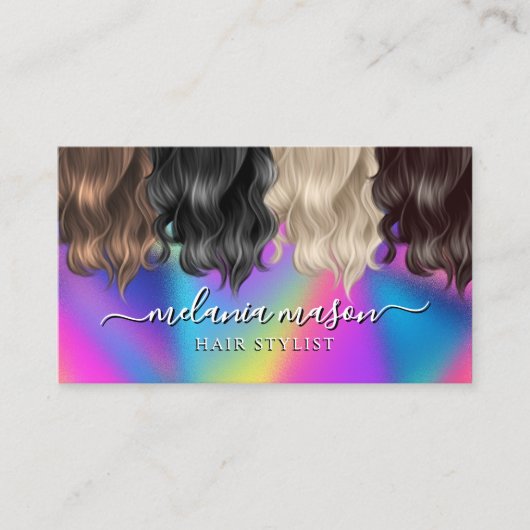 Haarstylist Modern Vibrant Kleurrijk Visitekaartje (Voorkant)