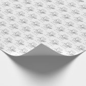 Haarstylist modern wit monogram initialen vierkant cadeaupapier (Hoek)