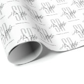 Haarstylist modern wit monogram initialen vierkant cadeaupapier (Rol Hoek)