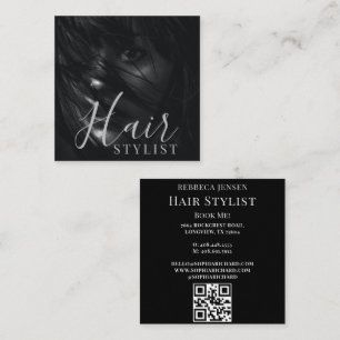 Haarstylist moderne foto QR Code Vierkante Visitekaartje