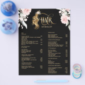 Haarstylist moderne goudprijslijst flyer (Enkel)