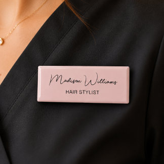 Haarstylist Moderne Roze Naambadge